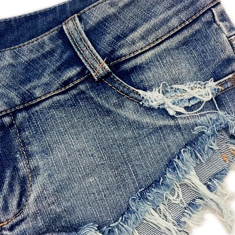 Sexy Denim Booty Shorts | Low Waist Skinny Clubwear for Women
