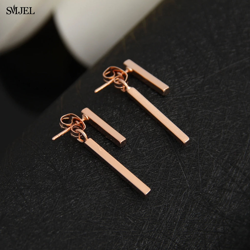 T-Bar Geometric Drop Earrings | Lead & Nickel-Free Ear Jackets for Women