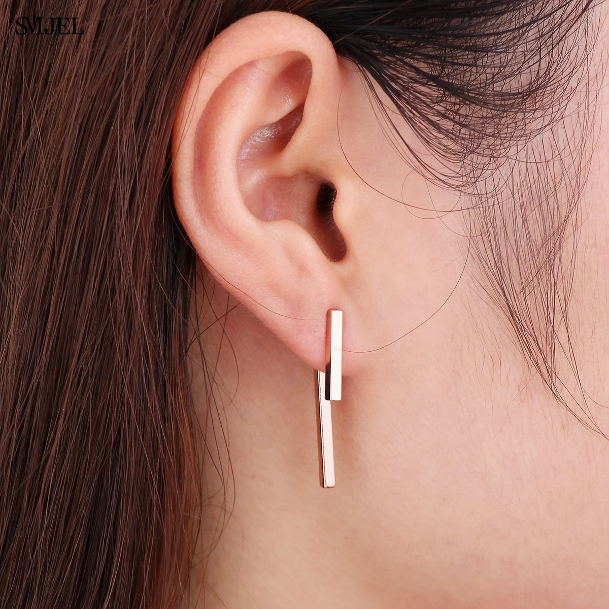 T-Bar Geometric Drop Earrings | Lead & Nickel-Free Ear Jackets for Women