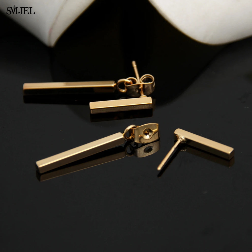 T-Bar Geometric Drop Earrings | Lead & Nickel-Free Ear Jackets for Women