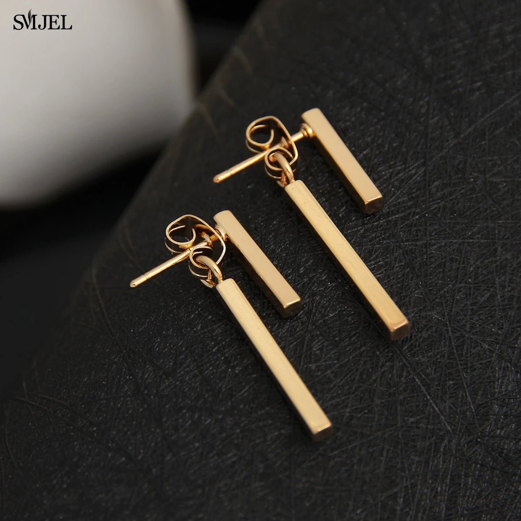T-Bar Geometric Drop Earrings | Lead & Nickel-Free Ear Jackets for Women