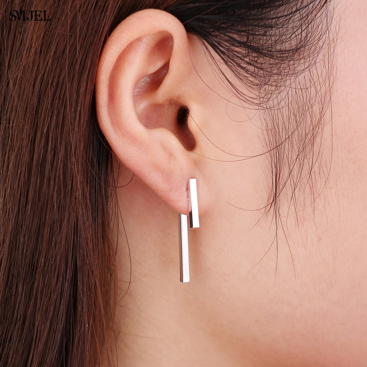 T-Bar Geometric Drop Earrings | Lead & Nickel-Free Ear Jackets for Women