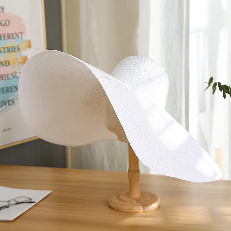 Oversized Wide Brim Foldable Straw Sun Hat