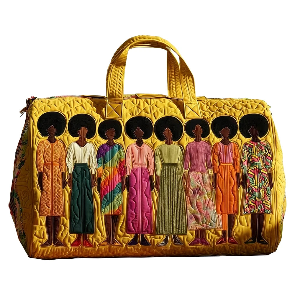 African American Women's Quilted Duffle Bag | Weekender Travel Tote