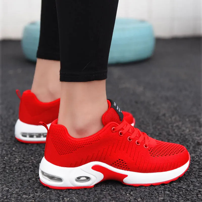 Women's Lightweight Knit Sneakers | Non-Slip Casual Lace-Up Shoes
