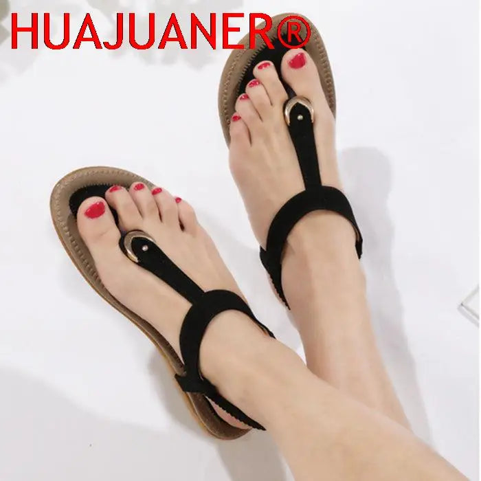 Bohemian Flat Sandals | Casual Ethnic Flip Flop Sandals for Women