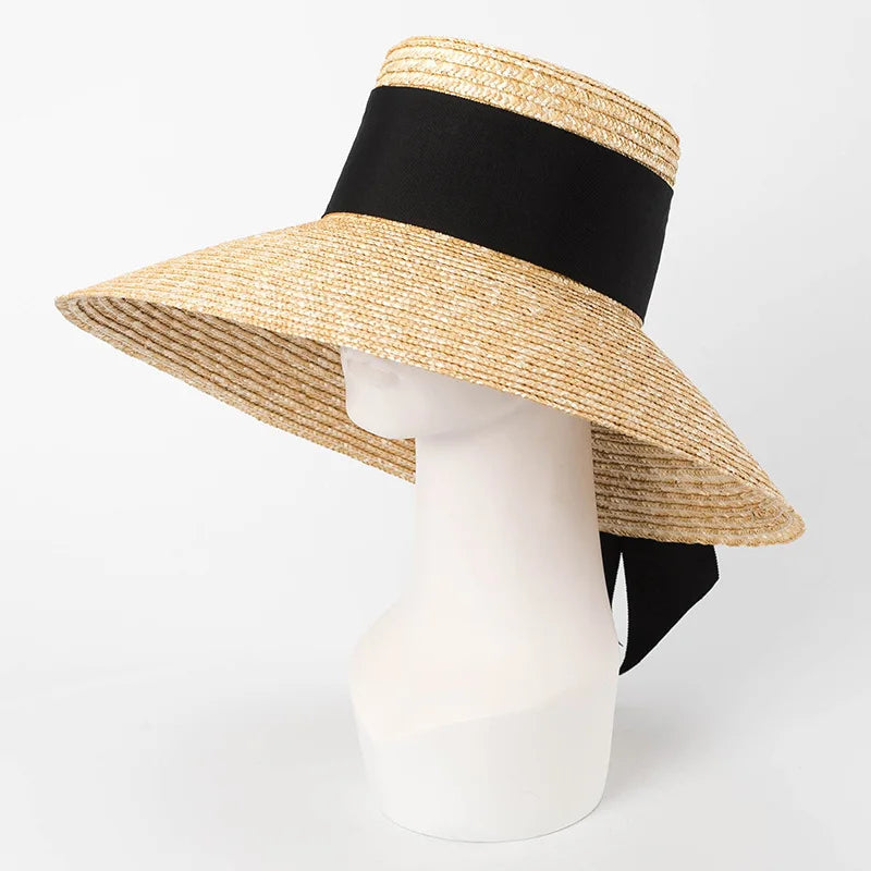 Flat Top French Straw Sun Hat