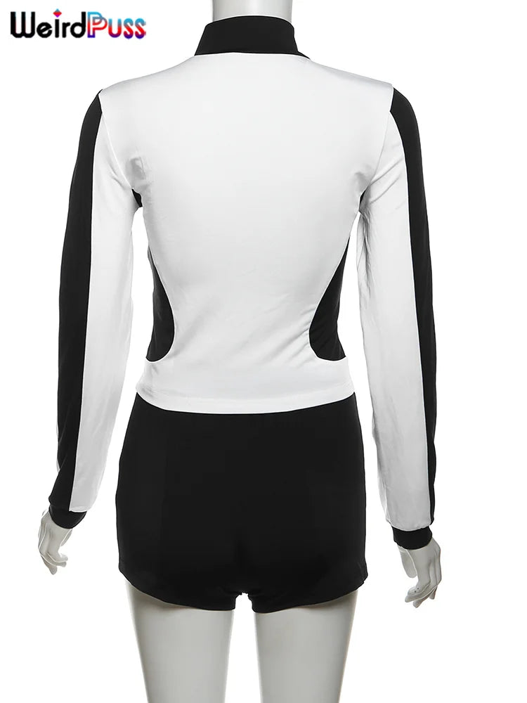 Zip Crop Jacket & Shorts Tracksuit Set