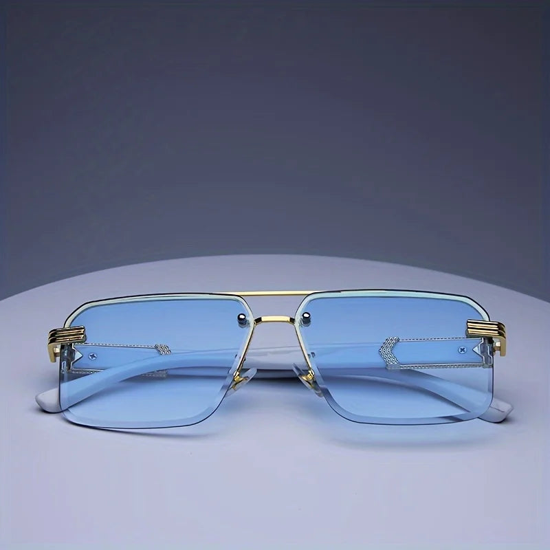 Rimless Square Sunglasses | UV400 Frameless Shades for Women & Men