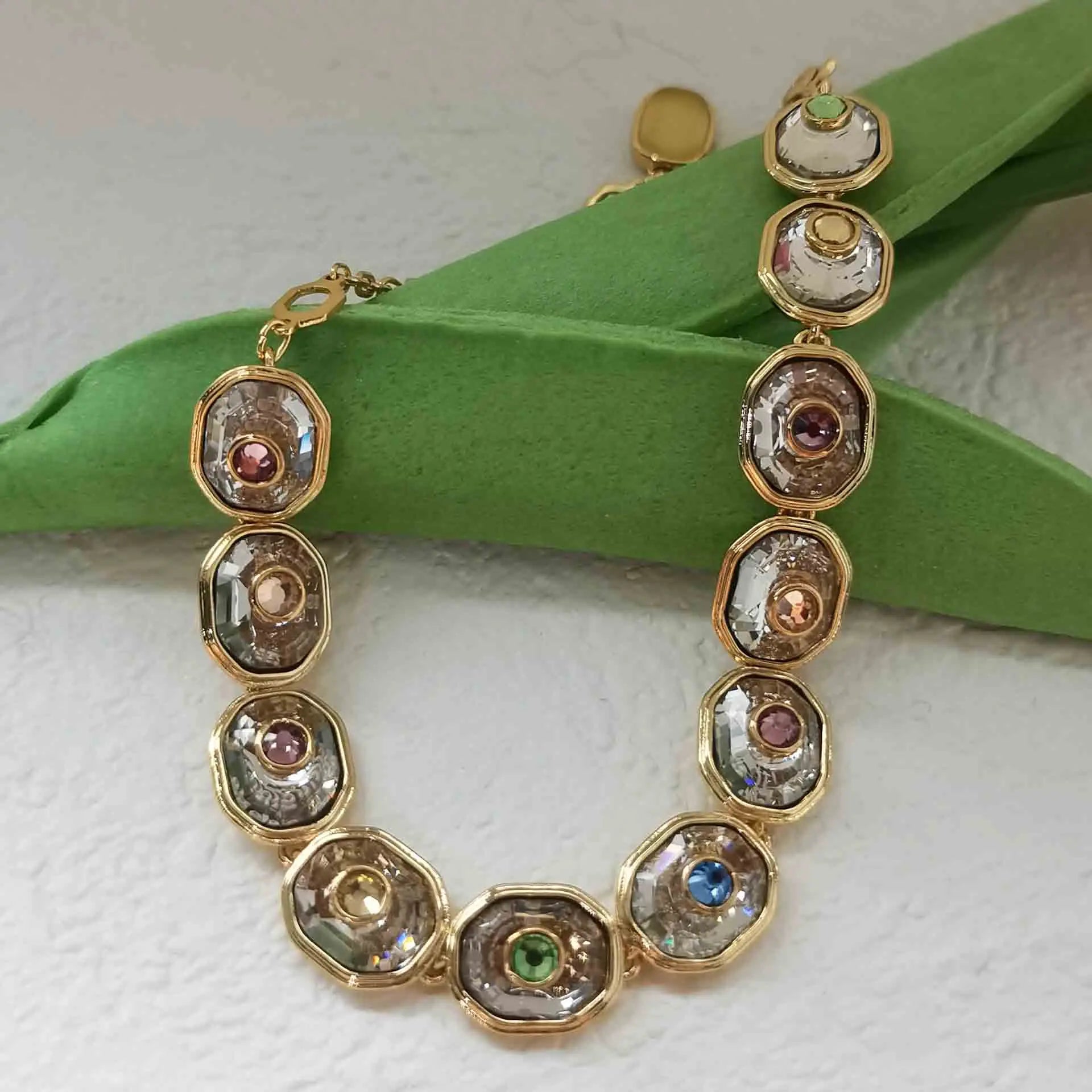 Geometric Jewelry Set | Clip-on Earrings, Necklace, Bracelet & Ring for Women