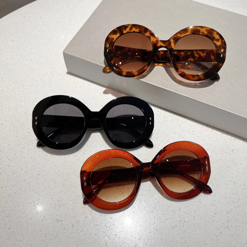 Classic Round Sunglasses | Gradient Lens Decorative Shades for Women