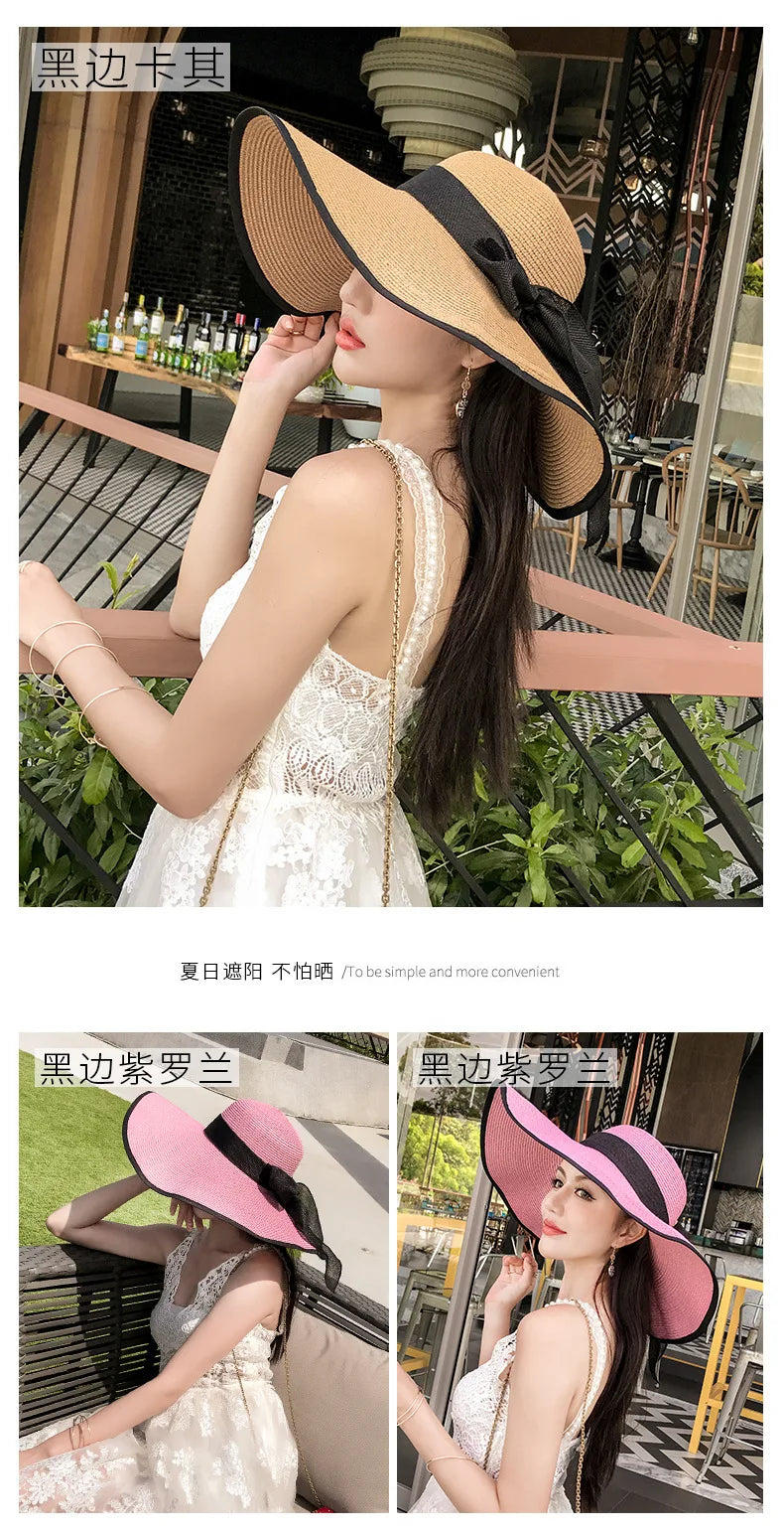 Foldable Straw Visor Panama Hat