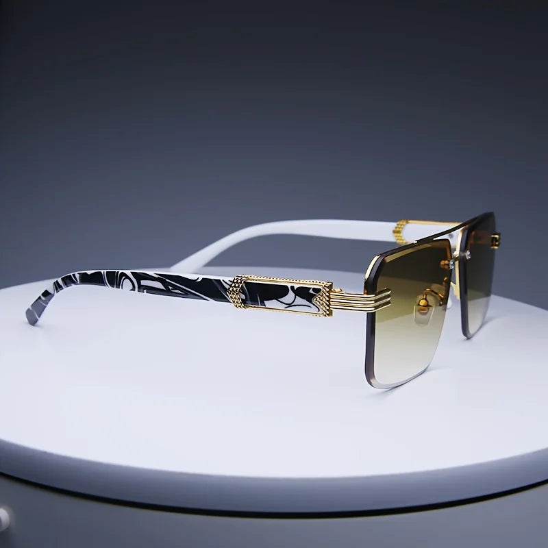 Rimless Square Sunglasses | UV400 Frameless Shades for Women & Men