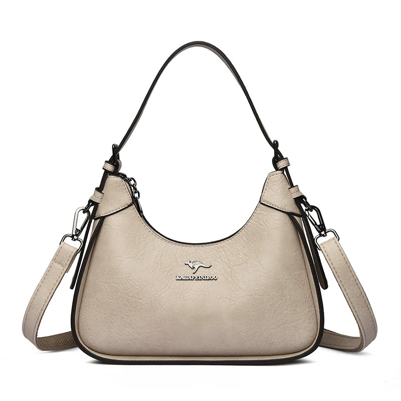Soft PU Leather Flap Shoulder Tote | Luxury Commuter Bag for Women
