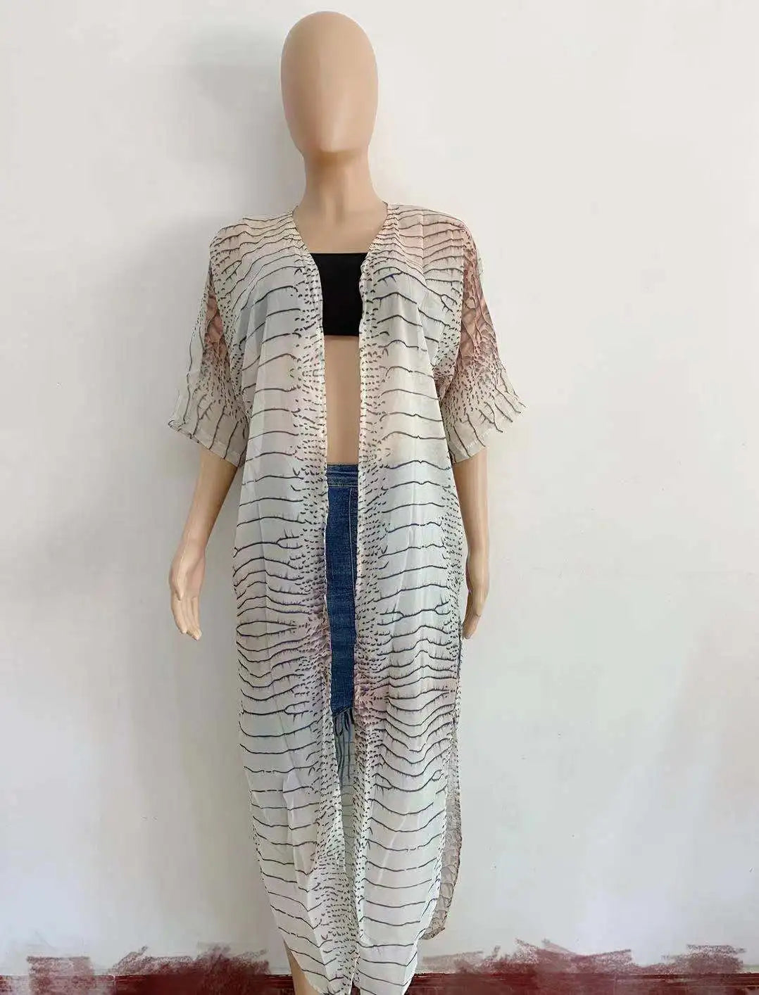 Tie Dye Open Front Beach Cover-Up Dress | Flowy Maxi Swimsuit Cover Up for Women