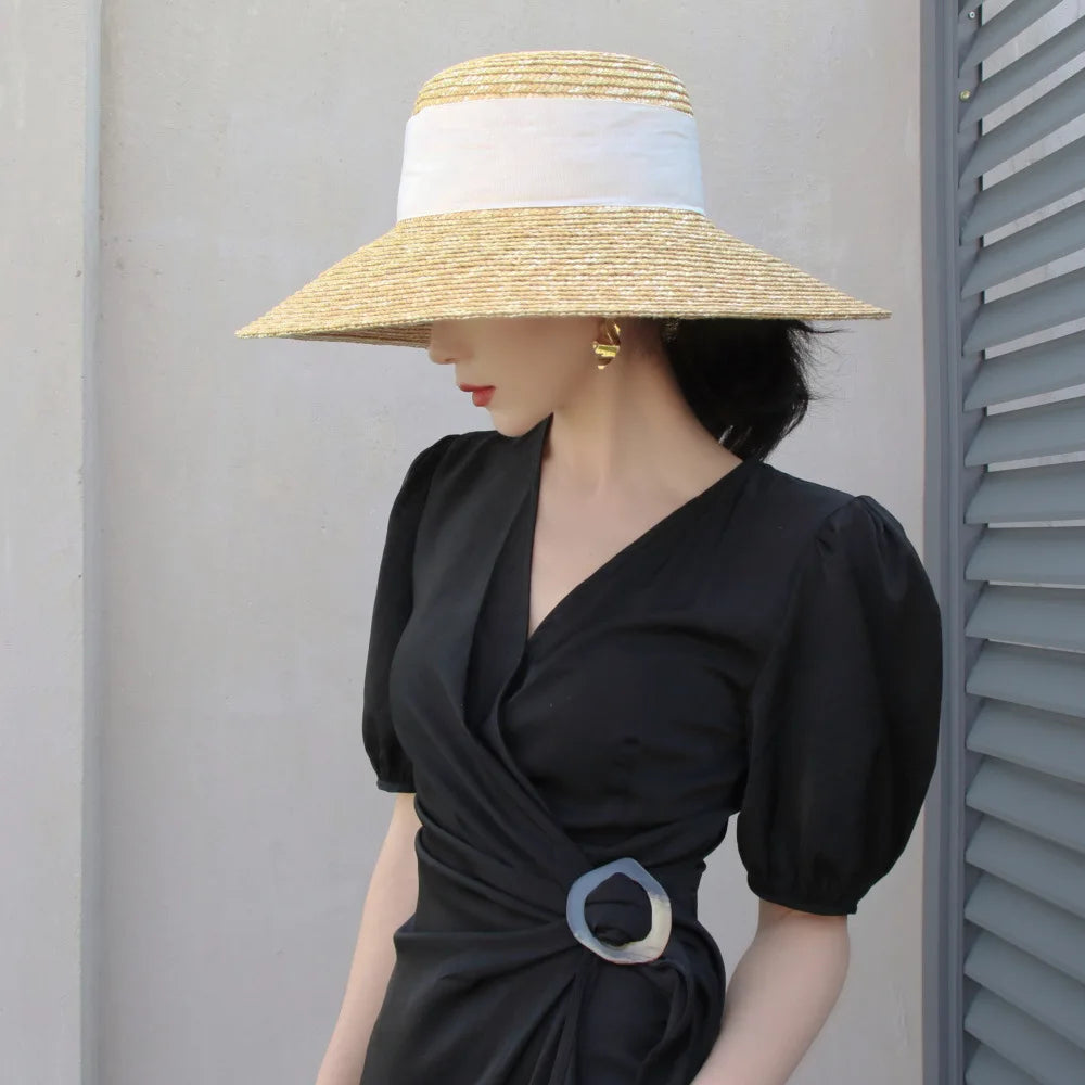Bow Ribbon Big Brim Straw Sun Hat