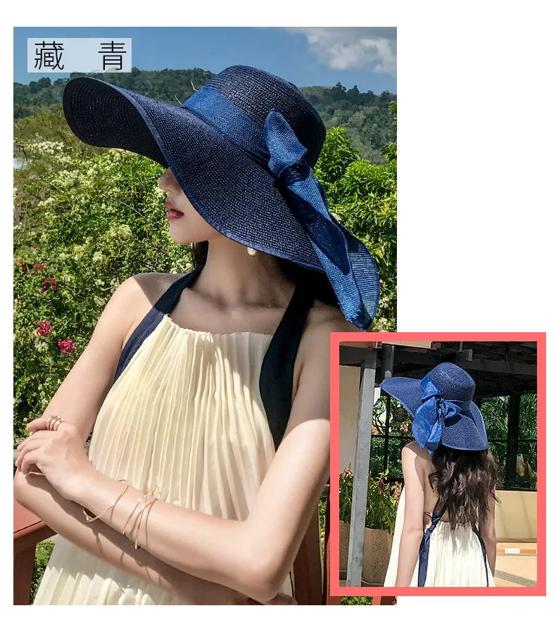 Foldable Straw Visor Panama Hat
