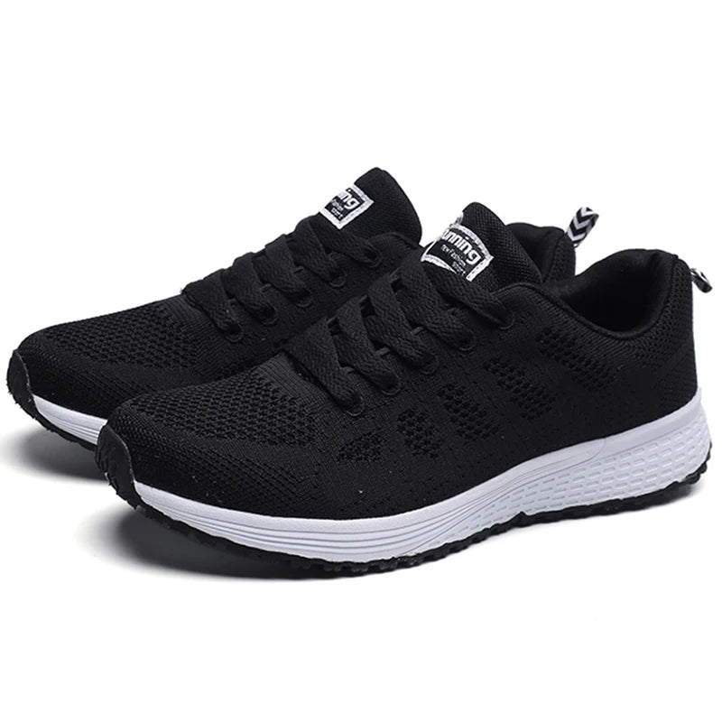 Women's Mesh Lace-Up Sneakers | Lightweight Casual Sports Shoes
