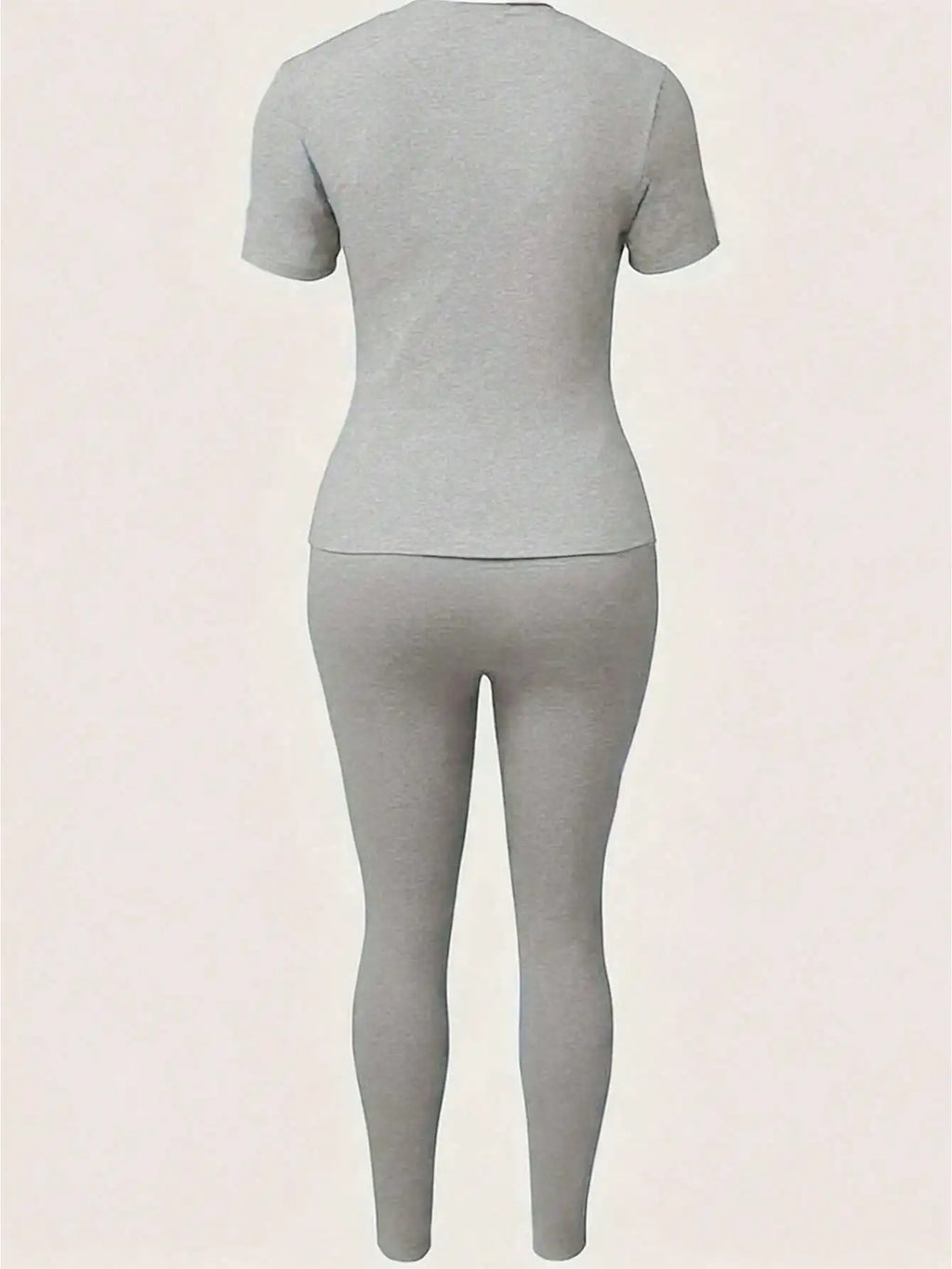 Letter Print T-Shirt & Pants Two-Piece Set