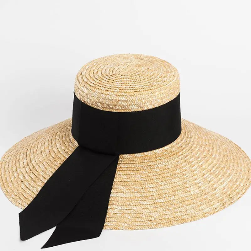 Bow Ribbon Big Brim Straw Sun Hat
