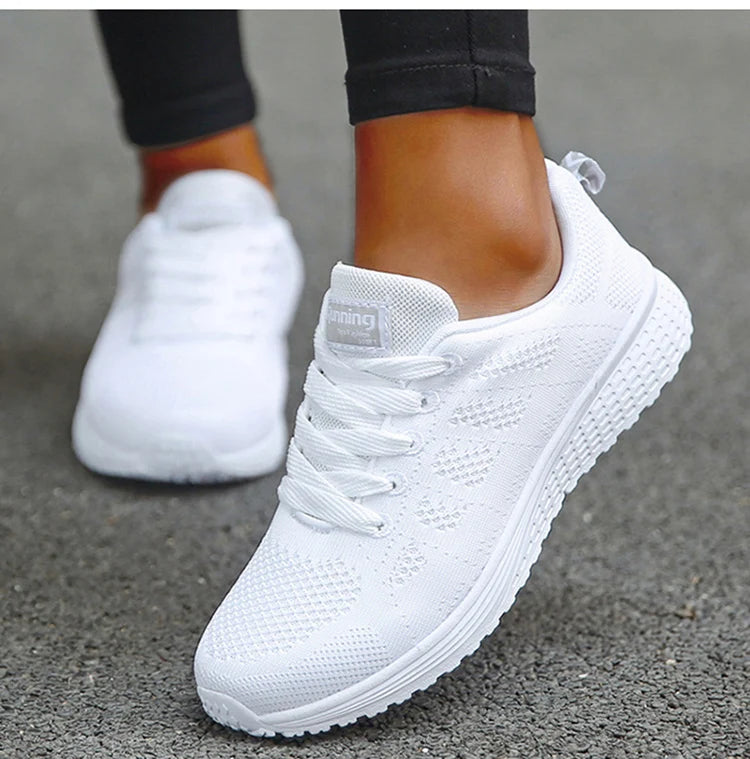 Women's Mesh Lace-Up Sneakers | Lightweight Casual Sports Shoes