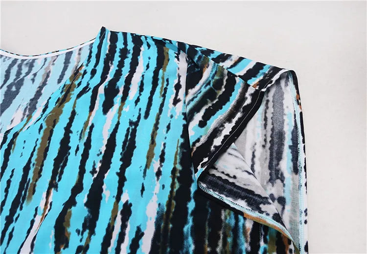 Bohemian Striped Beach Dress | Printed Kaftan Swimsuit Cover Up for Women