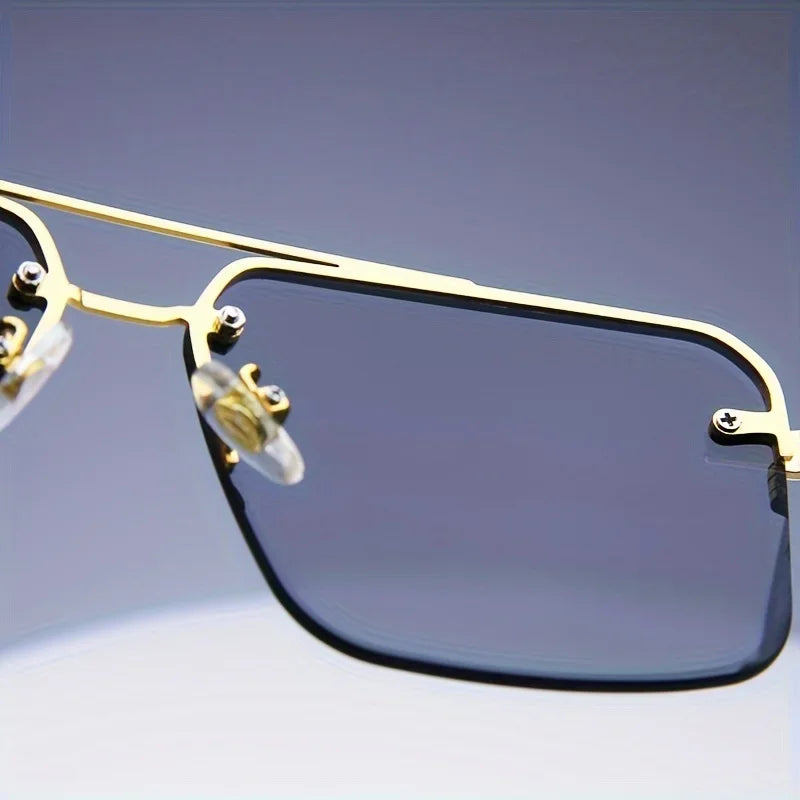 Rimless Square Sunglasses | UV400 Frameless Shades for Women & Men