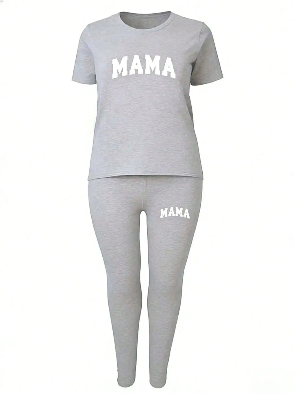 Letter Print T-Shirt & Pants Two-Piece Set