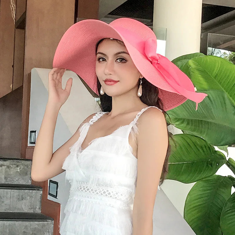 Foldable Straw Visor Panama Hat