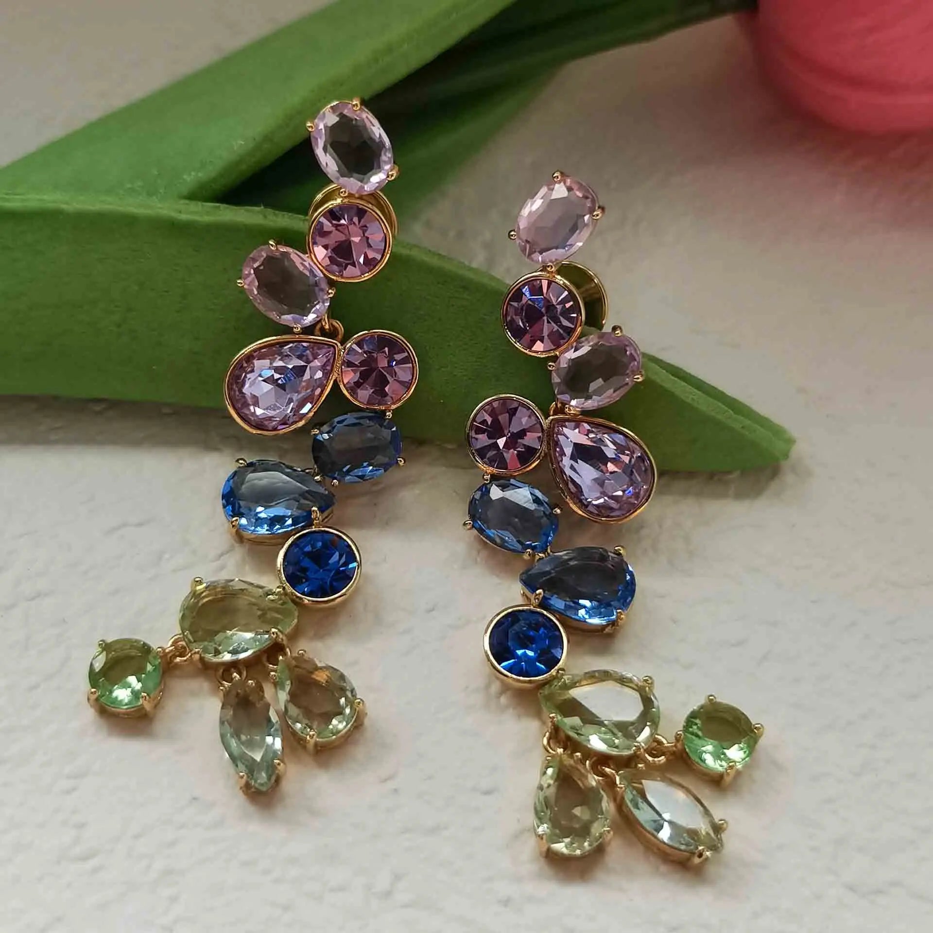 Geometric Jewelry Set | Clip-on Earrings, Necklace, Bracelet & Ring for Women