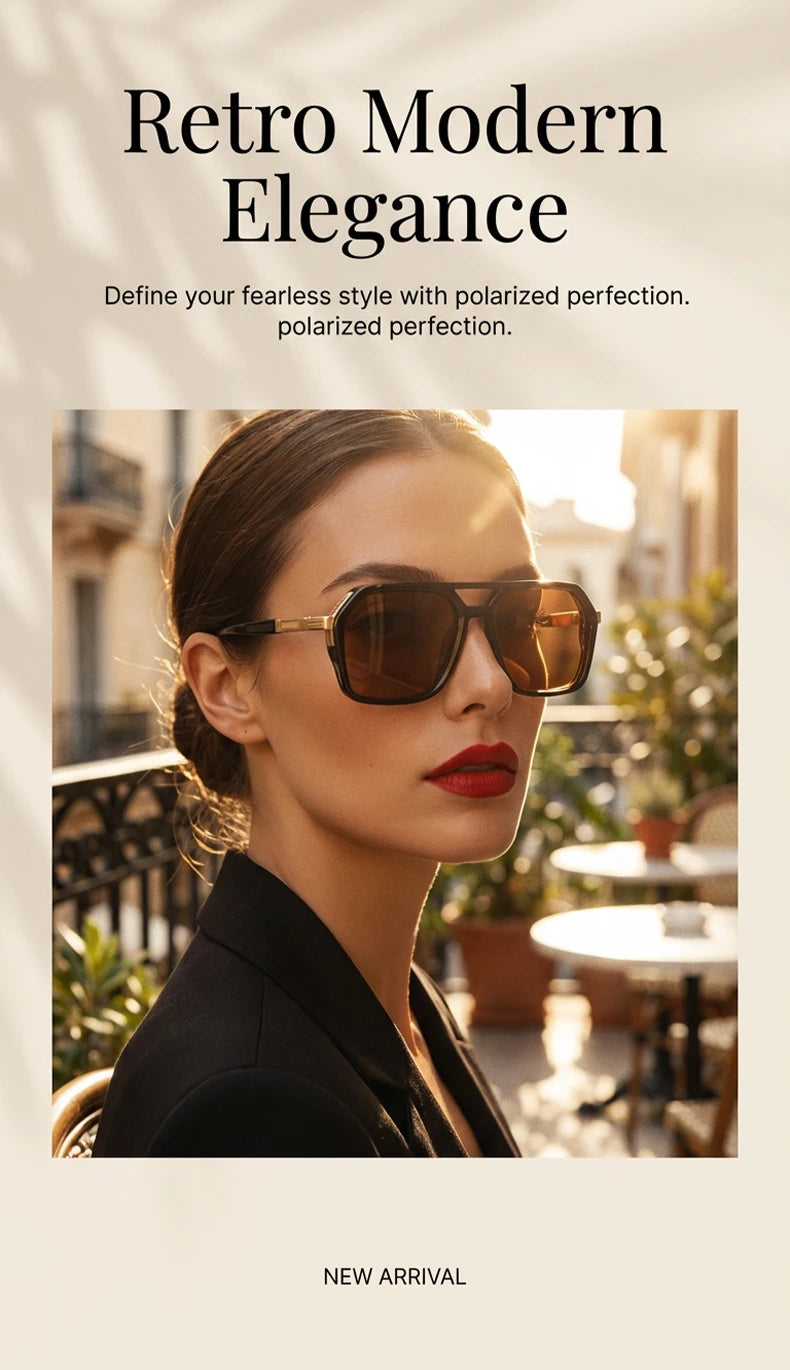 Vintage Steampunk Double Bridge Sunglasses | Polarized & Classic Shades for Women
