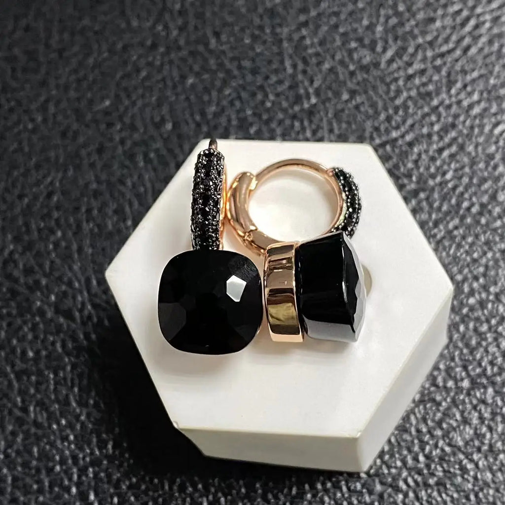 10.6mm Crystal Drop Earrings | Candy Square Stone Jewelry Gift for Women