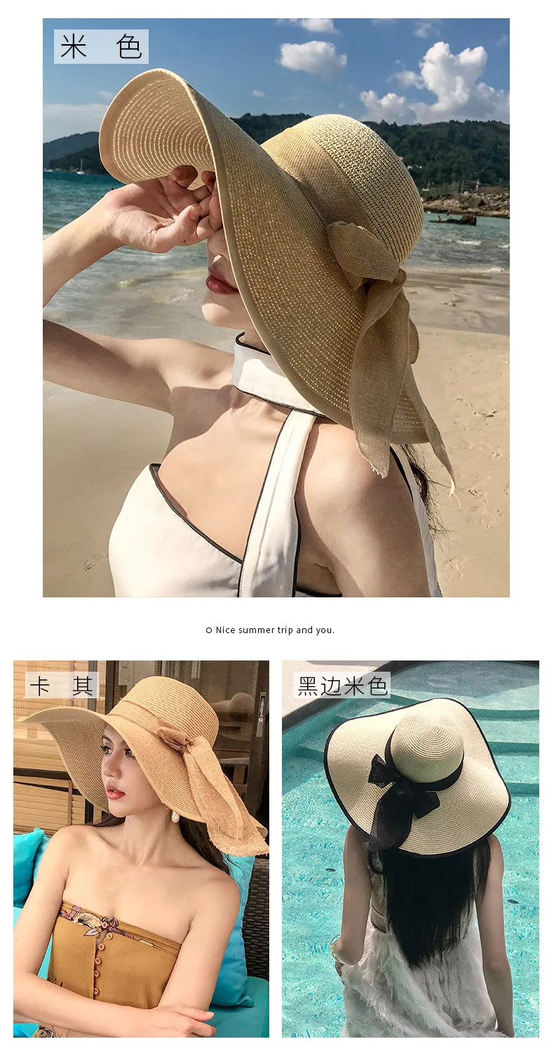 Foldable Straw Visor Panama Hat