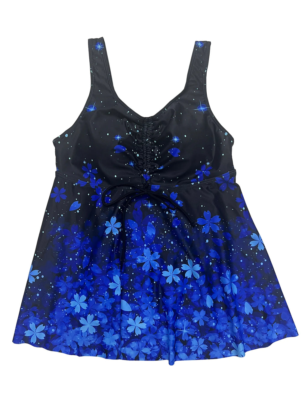 Women's Plus Size Floral Print Tankini Set | Two-Piece Swimsuit with Boy Shorts | 0XL–5XL