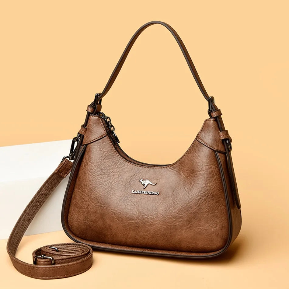 Soft PU Leather Flap Shoulder Tote | Luxury Commuter Bag for Women