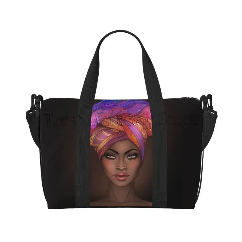 African American Woman Pattern Travel Duffel Bag | Foldable Waterproof Weekender