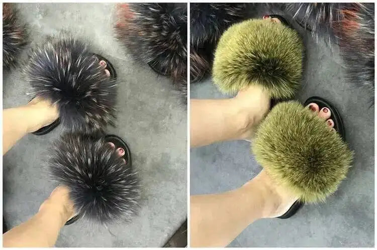 Fluffy Fur Slide Slippers