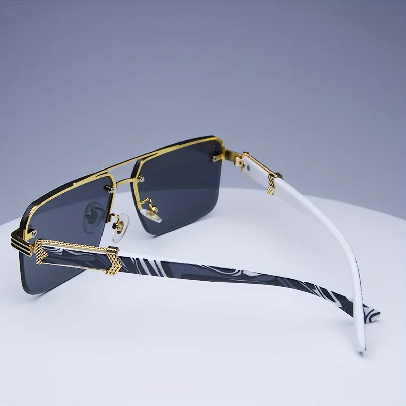 Rimless Square Sunglasses | UV400 Frameless Shades for Women & Men