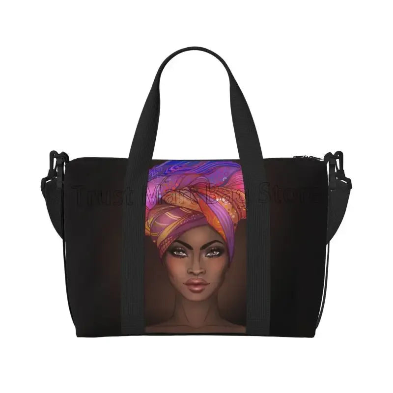 African American Woman Pattern Travel Duffel Bag | Foldable Waterproof Weekender