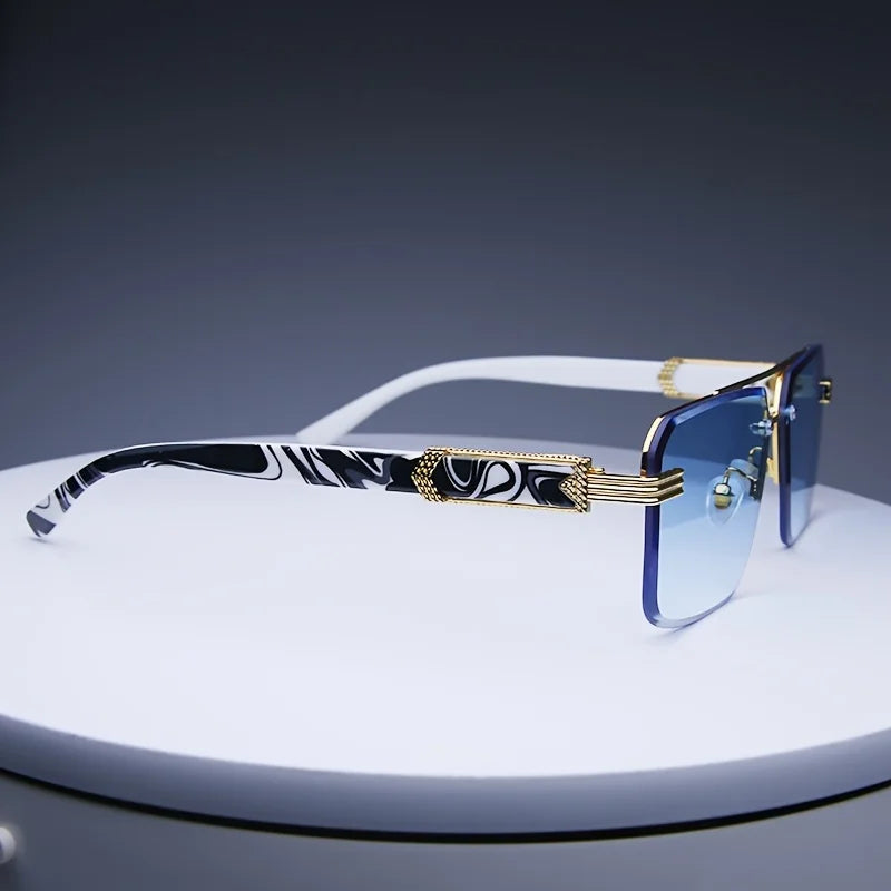 Rimless Square Sunglasses | UV400 Frameless Shades for Women & Men