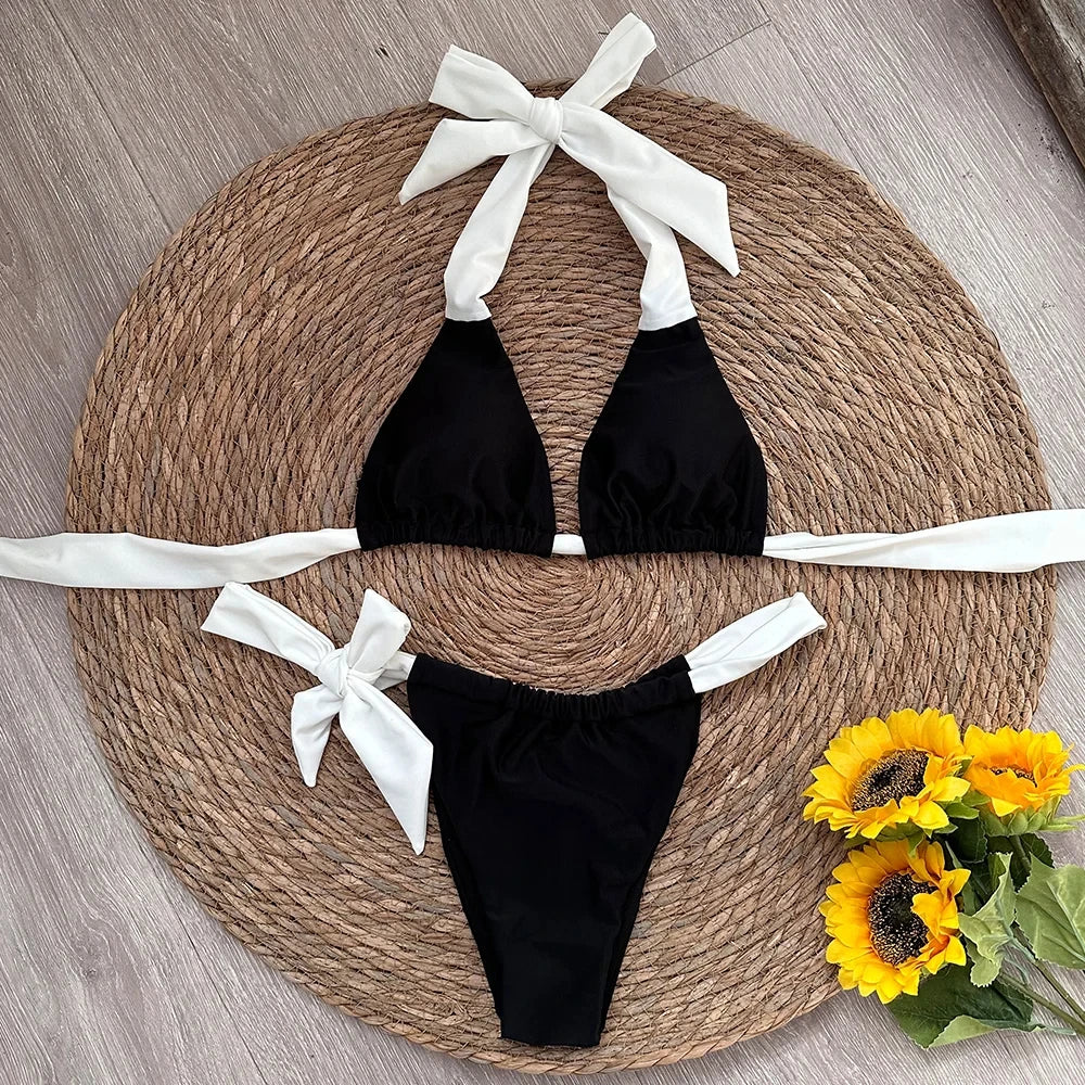 Solid Backless Halter Monokini | One-Piece Swimsuit for Women