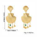 Boho Sea Star & Shell Gold Drop Earrings | Summer Holiday Earrings for Women