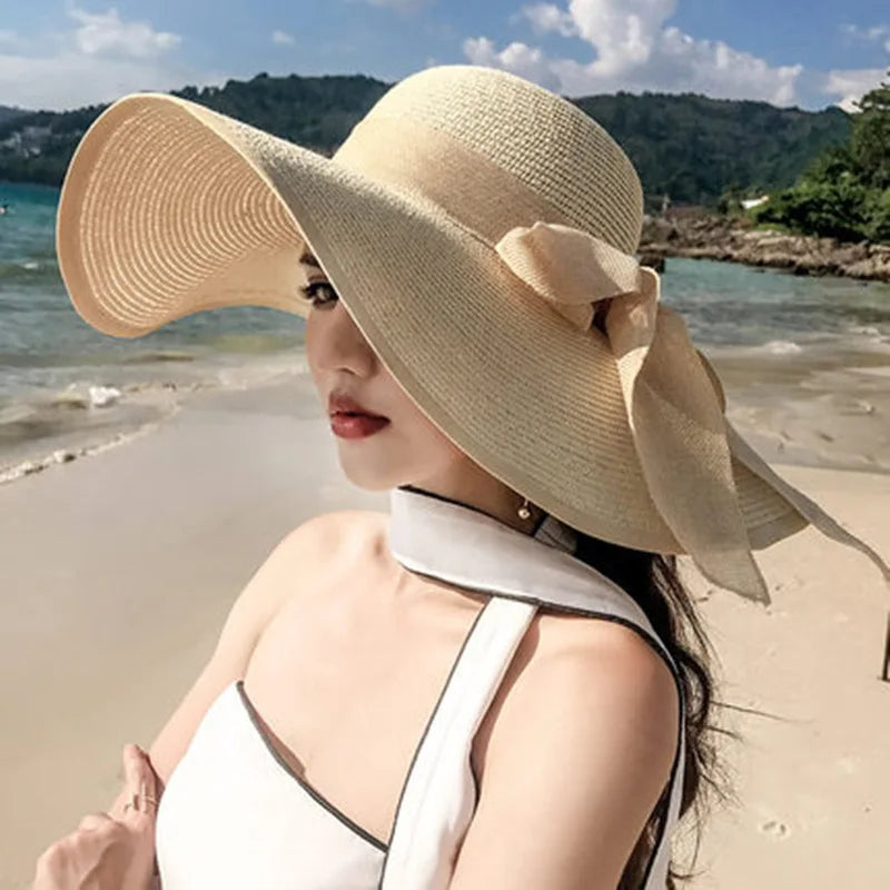 Foldable Straw Visor Panama Hat