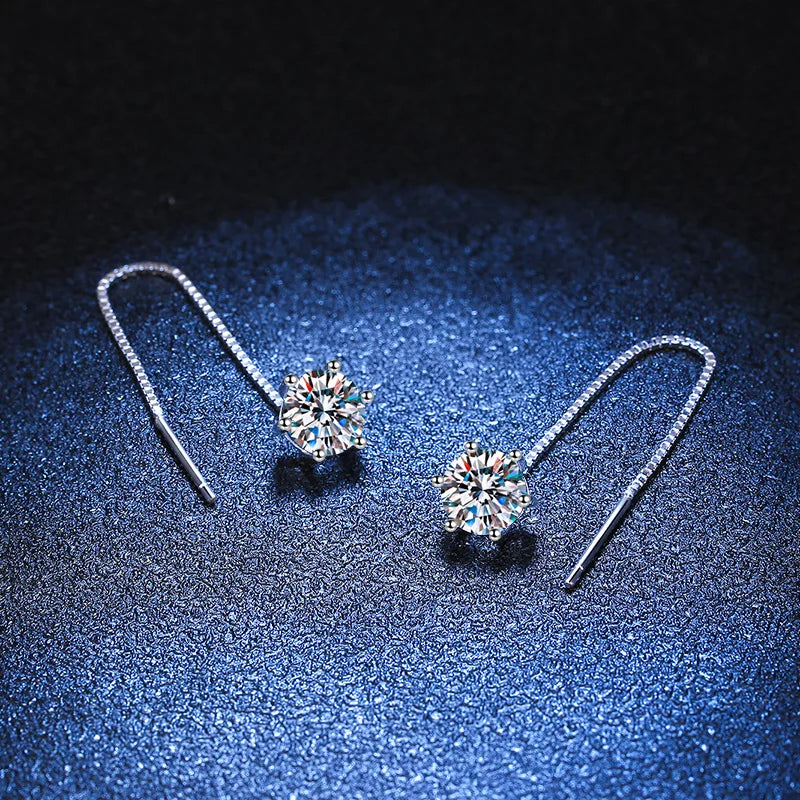 Hexagon Cut Moissanite Drop Earrings | Luxury Dangle Jewelry for Women