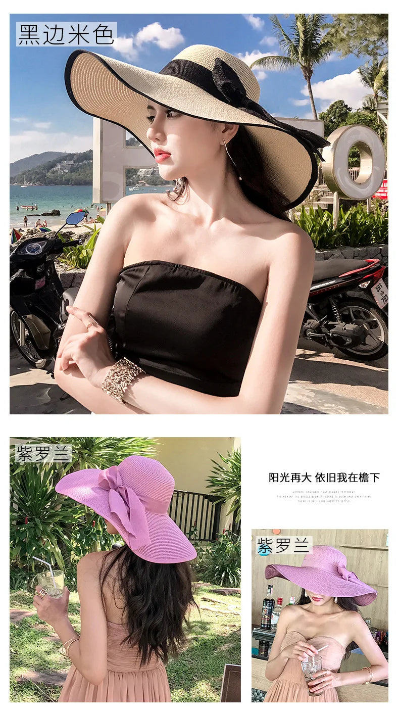 Foldable Straw Visor Panama Hat
