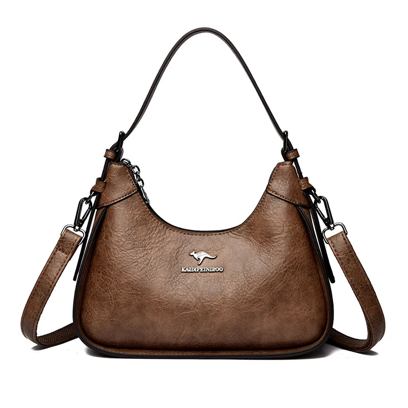 Soft PU Leather Flap Shoulder Tote | Luxury Commuter Bag for Women