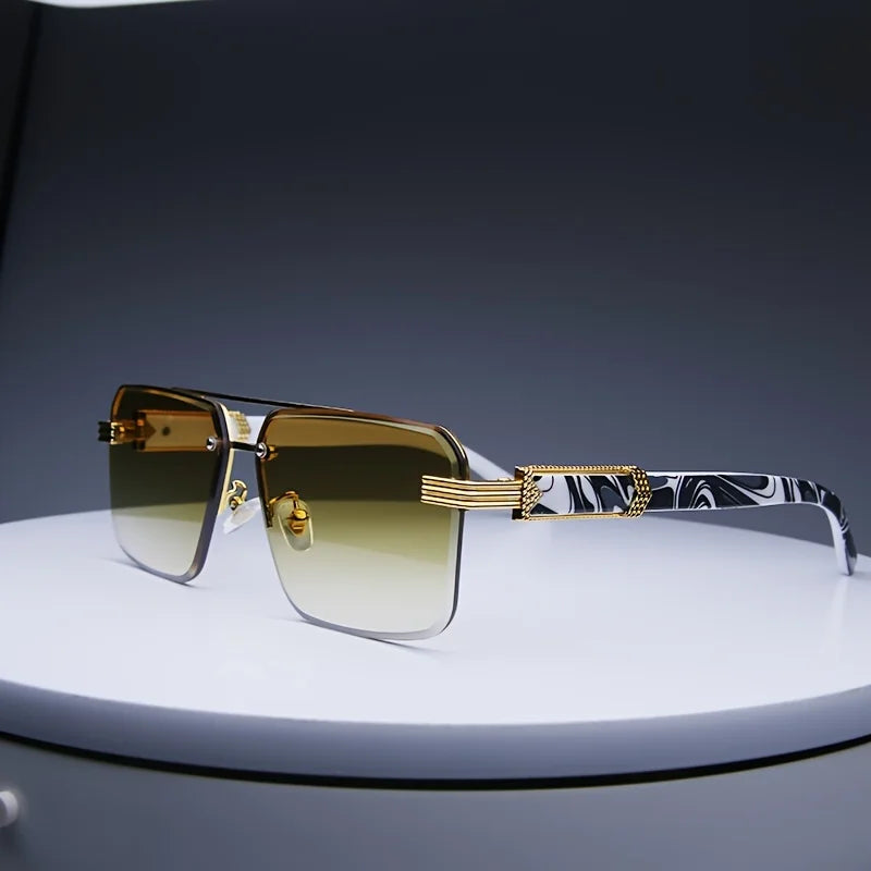 Rimless Square Sunglasses | UV400 Frameless Shades for Women & Men