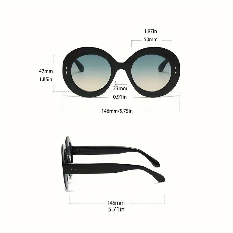 Classic Round Sunglasses | Gradient Lens Decorative Shades for Women