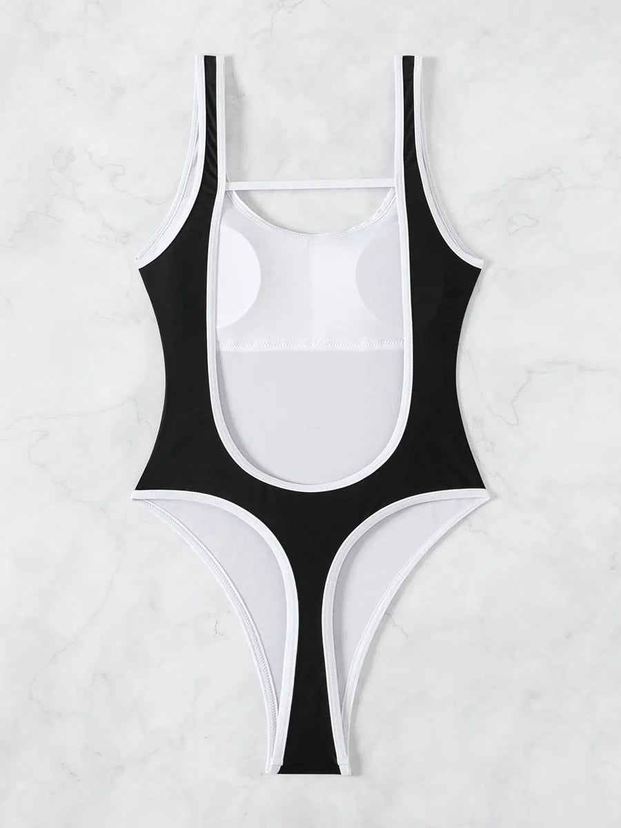 Leopard Print Backless Monokini | High Cut One-Piece Swimsuit for Women