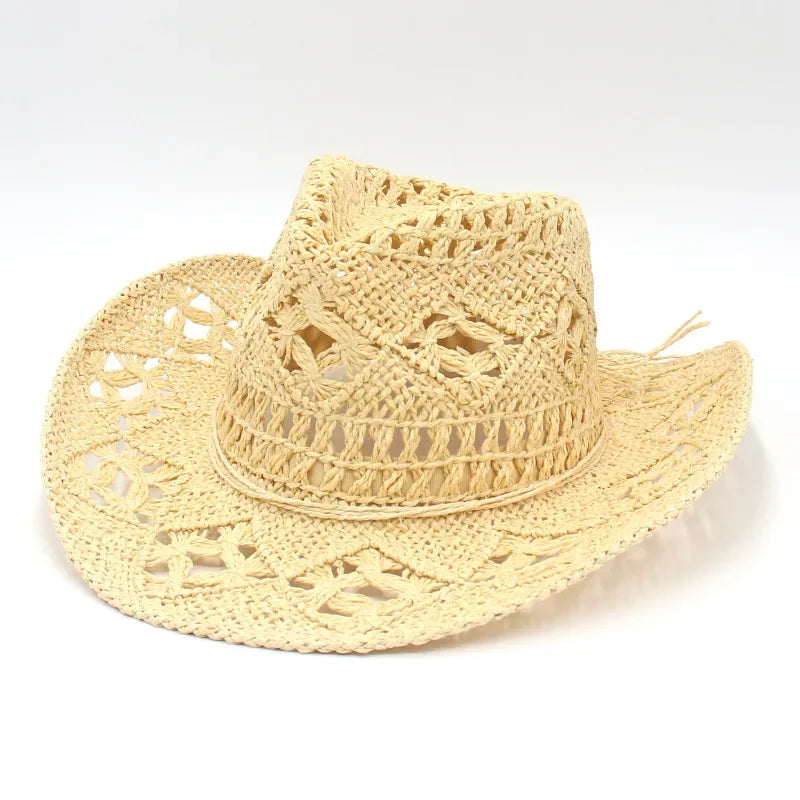 Handwoven Straw Western Cowboy Hat